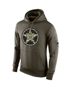 Men's Houston Astros Olive Salute To Service KO Performance Hoodie