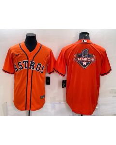 Men's Houston Astros Orange 2022 World Series Champions Team Big Logo Cool Base Stitched Jersey