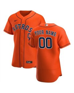 Men's Houston Astros Orange Customized Stitched MLB Jersey