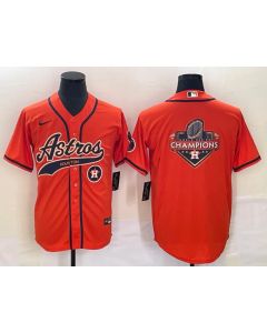 Men's Houston Astros Orange Team Big Logo With Patch Cool Base Stitched Baseball Jersey