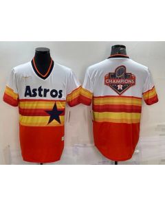 Men's Houston Astros Orange/White 2022 World Series Champions Team Big Logo Cool Base Stitched Jersey