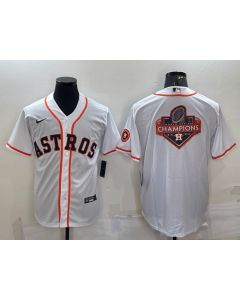 Men's Houston Astros White 2022 World Series Champions Team Big Logo With Patch Cool Base Stitched Jersey