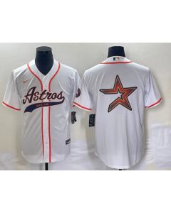 Men's Houston Astros White Team Big Logo Cool Base Stitched Baseball Jersey