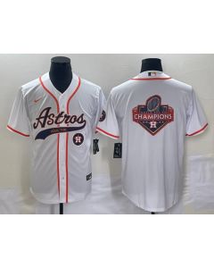 Men's Houston Astros White Team Big Logo With Patch Cool Base Stitched Baseball Jersey (Style 2)