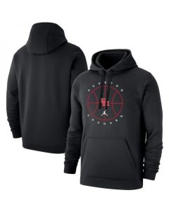Men's Houston Cougars Black Basketball Icon Club Fleece Pullover Hoodie