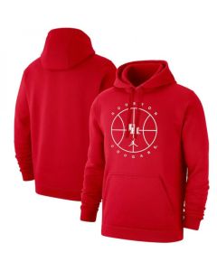 Men's Houston Cougars Red Basketball Icon Club Fleece Pullover Hoodie
