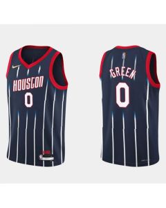 Men's Houston Rockets #0 Jalen Green 2021/22 City Edition 75th Anniversary Navy Stitched Basketball Jersey
