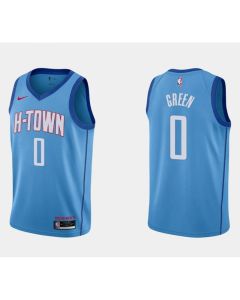 Men's Houston Rockets #0 Jalen Green City Edition Blue Stitched Basketball Jersey