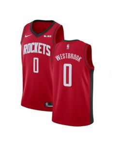 Men's Houston Rockets #0 Russell Westbrook Red Stitched NBA Jersey