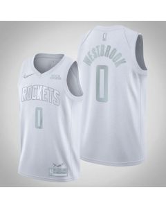 Men's Houston Rockets #0 Russell WestbrooK White MVP Stitched Jersey