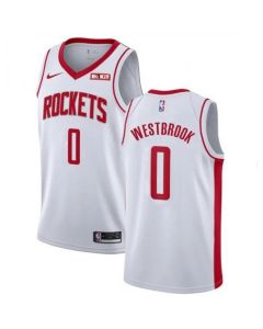 Men's Houston Rockets #0 Russell Westbrook White Stitched NBA Jersey