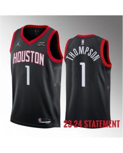 Men's Houston Rockets #1 Amen Thompson Black 2023 Draft Statement Edition Stitched Basketball Jersey