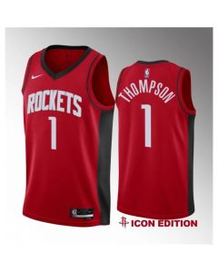 Men's Houston Rockets #1 Amen Thompson Red 2023 Draft Swingman Icon Edition Stitched Basketball Jersey