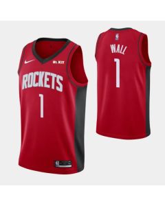 Men's Houston Rockets #1 John Wall Red Stitched Basketball Jersey