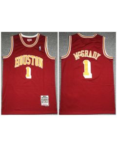 Men's Houston Rockets #1 Tracy McGrady 2004-05 Red Throwback Stitched Jersey