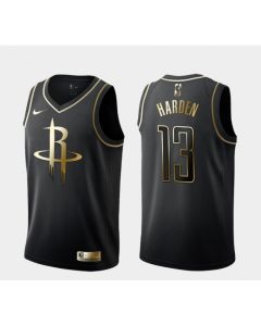Men's Houston Rockets #13 James Harden Black Golden Edition Stitched NBA Jersey