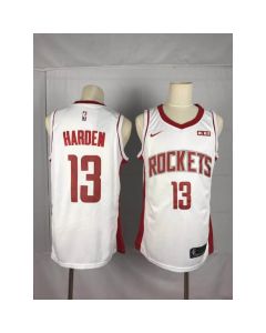 Men's Houston Rockets #13 James Harden White Stitched NBA Jersey