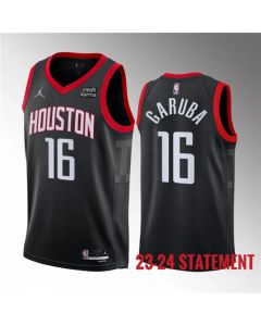 Men's Houston Rockets #16 Usman Garuba Black 2023 Statement Edition Stitched Basketball Jersey