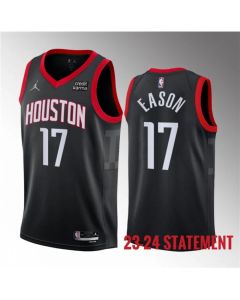 Men's Houston Rockets #17 Tari Eason Black 2023 Statement Edition Stitched Basketball Jersey