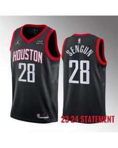 Men's Houston Rockets #28 Alperen Sengun Black 2023 Statement Edition Stitched Basketball Jersey