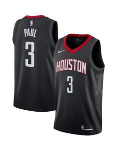 Men's Houston Rockets #3 Chris Paul Black Statement Edition Swingman Stitched Jersey