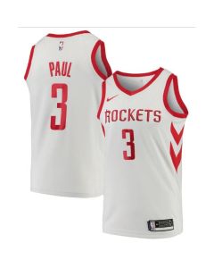 Men's Houston Rockets #3 Chris Paul White Association Edition Swingman Stitched Jersey