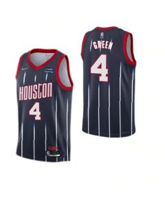 Men's Houston Rockets #4 Jalen Green 2021/22 City Edition 75th Anniversary Navy Stitched Basketball Jersey