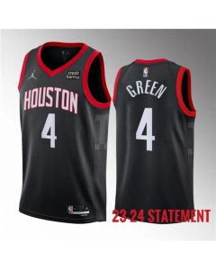Men's Houston Rockets #4 Jalen Green Black 2023 Statement Edition Stitched Basketball Jersey