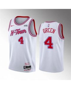 Men's Houston Rockets #4 Jalen Green White 2023/24 City Edition Stitched Jersey (City Edition)