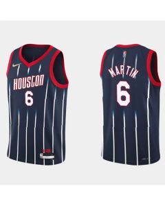 Men's Houston Rockets #6 Kenyon Martin Jr. 2021/22 City Edition 75th Anniversary Navy Stitched Basketball Jersey
