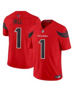 Men's Houston Texans #1 Tank Dell Red Vapor F.U.S.E. Limited Jersey