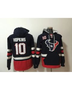 Men's Houston Texans #10 DeAndre Hopkins Navy Blue All Stitched NFL Hoodie Sweatshirt