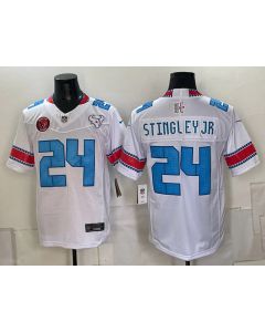 Men's Houston Texans #24 Derek Stingley Jr. White With Patch 2026 Rivalries Collection Vapor F.U.S.E. Limited Jersey (White)