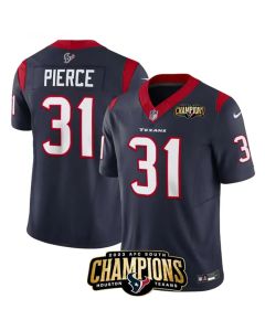 Men's Houston Texans #31 Dameon Pierce Navy 2023 F.U.S.E. AFC South Champions Patch Vapor Untouchable Limited Stitched Football Jersey