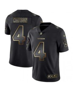 Men's Houston Texans #4 Deshaun Watson 2019 Black Gold Edition Stitched NFL Jersey