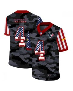 Men's Houston Texans #4 Deshaun Watson 2020 Camo USA Flag Limited Stitched Jersey