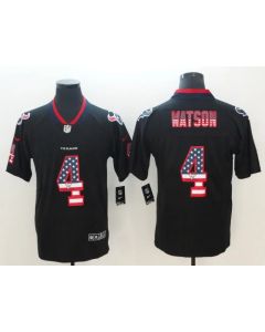 Men's Houston Texans #4 Deshaun Watson Black 2018 USA Flag Color Rush Limited Fashion NFL Stitched Jersey