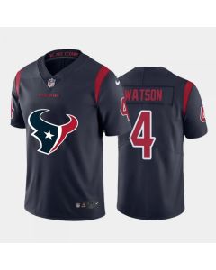 Men's Houston Texans #4 Deshaun Watson Navy 2020 Team Big Logo Limited Stitched Jersey