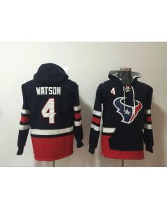 Men's Houston Texans #4 Deshaun Watson Navy Blue All Stitched NFL Hoodie Sweatshirt