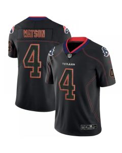 Men's Houston Texans #4 Deshaun Watson NFL 2018 Lights Out Black Color Rush Limited Jersey
