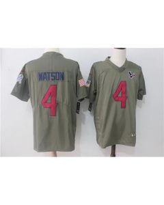 Men's Houston Texans #4 Deshaun Watson Olive Salute To Service Limited Stitched NFL Jersey