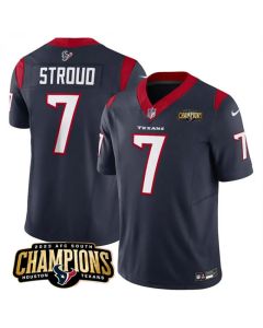 Men's Houston Texans #7 C.J. Stroud Navy 2023 F.U.S.E. AFC South Champions Patch Vapor Untouchable Limited Stitched Football Jersey