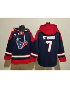 Men's Houston Texans #7 C.J. Stroud Navy Ageless Must-Have Lace-Up Pullover Hoodie