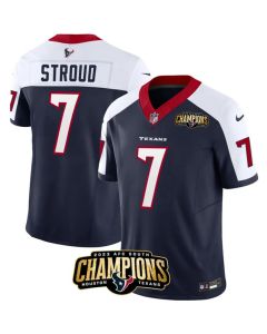 Men's Houston Texans #7 C.J. Stroud Navy/White 2023 F.U.S.E. AFC South Champions Patch Limited Stitched Football Jersey
