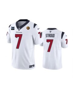 Men's Houston Texans #7 C.J. Stroud White 2023 F.U.S.E. With 1-star C Patch John Madden Patch Vapor Limited Stitched Football Jersey