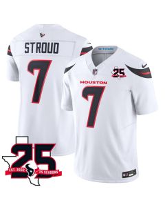 Men's Houston Texans #7 C.J. Stroud White 2026 25th Anniversary Patch Vapor F.U.S.E. Limited Jersey