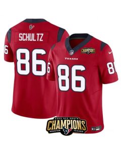 Men's Houston Texans #86 Dalton Schultz Red 2023 F.U.S.E. AFC South Champions Patch Vapor Untouchable Limited Stitched Football Jersey