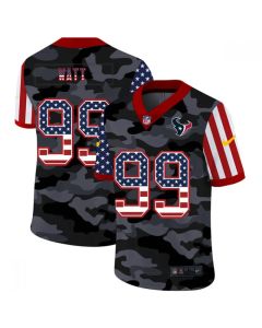 Men's Houston Texans #99 J.J. Watt 2020 Camo USA Flag Limited Stitched Jersey