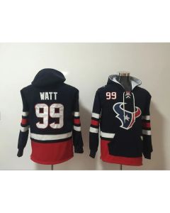 Men's Houston Texans #99 J.J. Watt Navy Blue All Stitched NFL Hoodie Sweatshirt