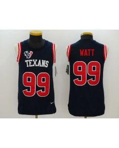 Men's Houston Texans #99 J.J. Watt Navy Blue Team Color Stitched NFL Limited Rush Tank Top Jersey